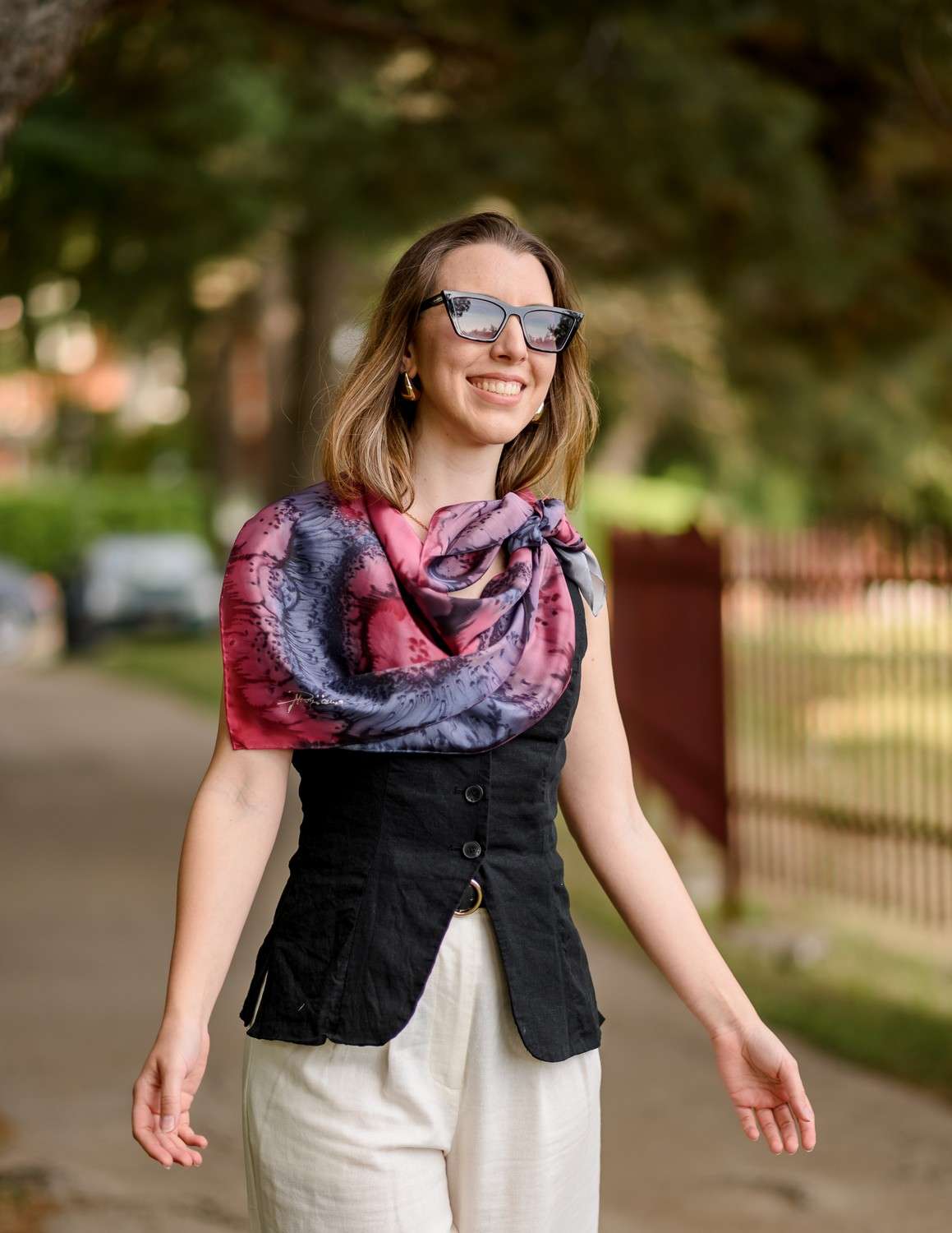 Unique Silk Scarf </br>NIGHT DANCE