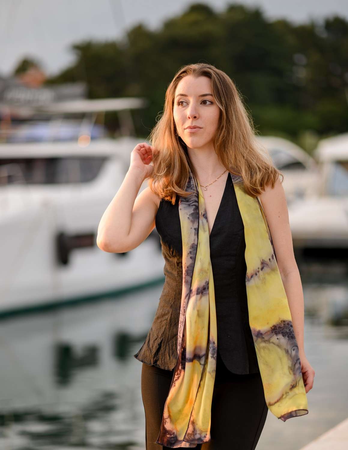 Unique Silk Scarf <br>LIGHT'S TREMBLE - Image 3