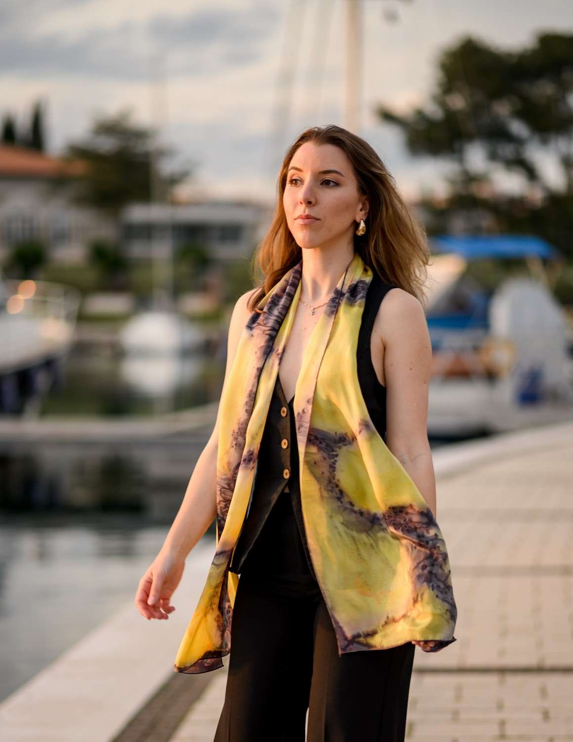 Unique Silk Scarf <br>LIGHT'S TREMBLE - Image 2
