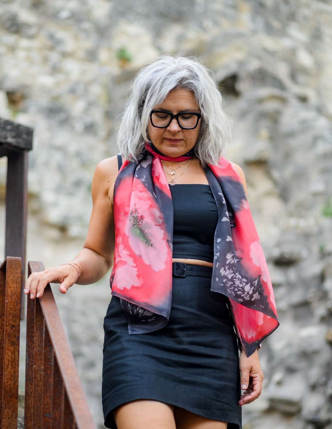 Unique Silk Shawl <br>LATIN SALSA - Image 2