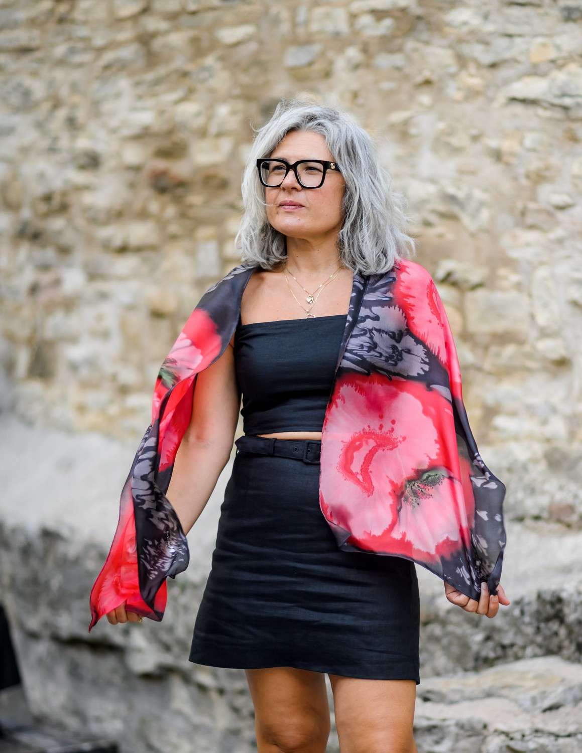 Unique Silk Shawl <br>LATIN SALSA - Image 6
