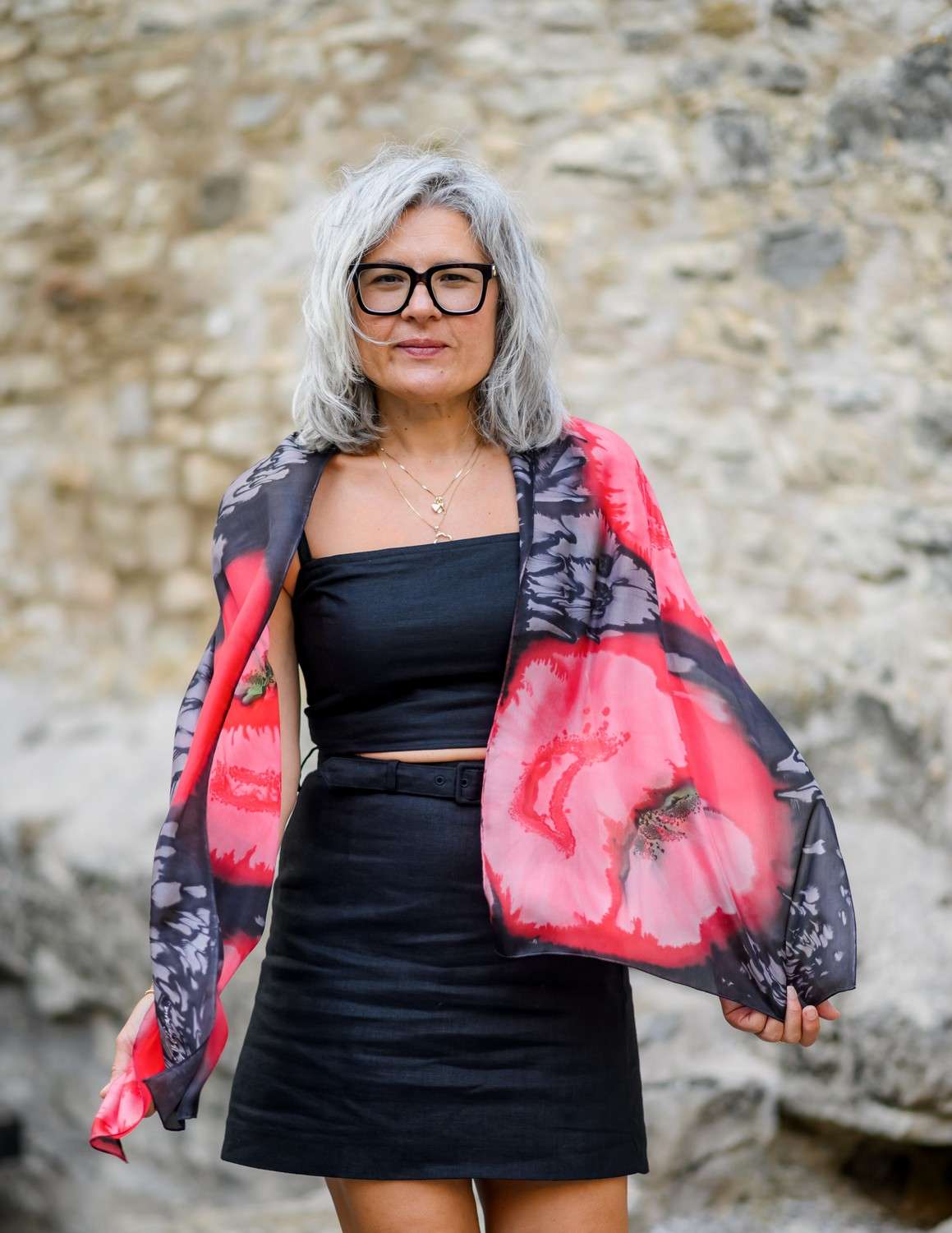 Unique Silk Shawl <br>LATIN SALSA - Image 4