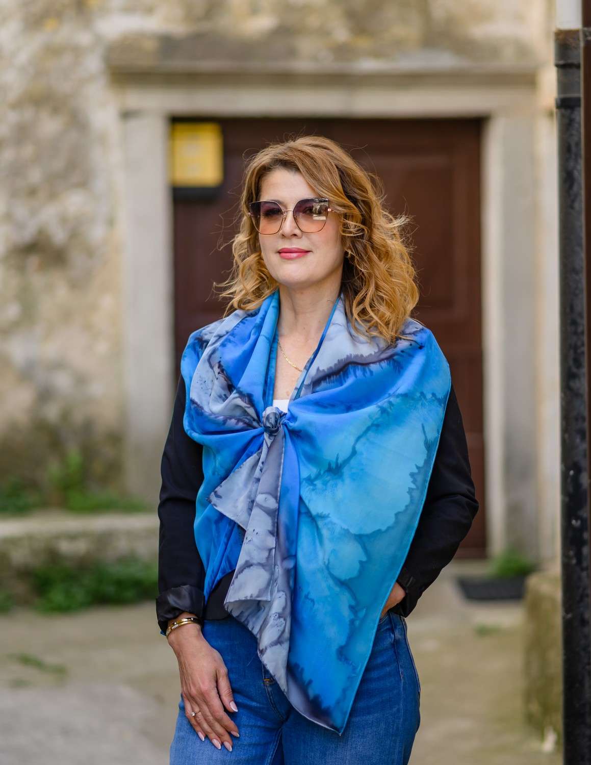 BLUE LONGING <br> Unique Silk Shawls