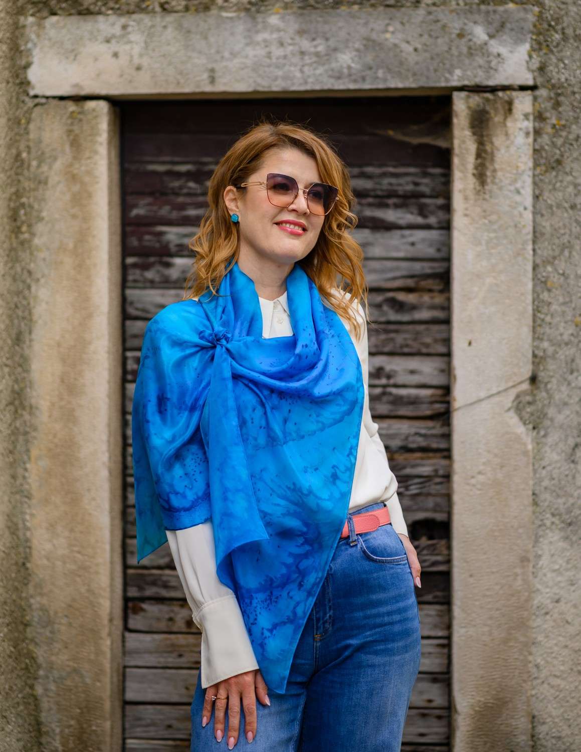 WHISPER OF THE SEA <br> Unique Silk Shawls - Image 2