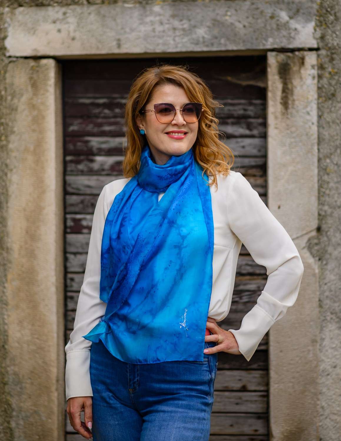 WHISPER OF THE SEA <br> Unique Silk Shawls - Image 3
