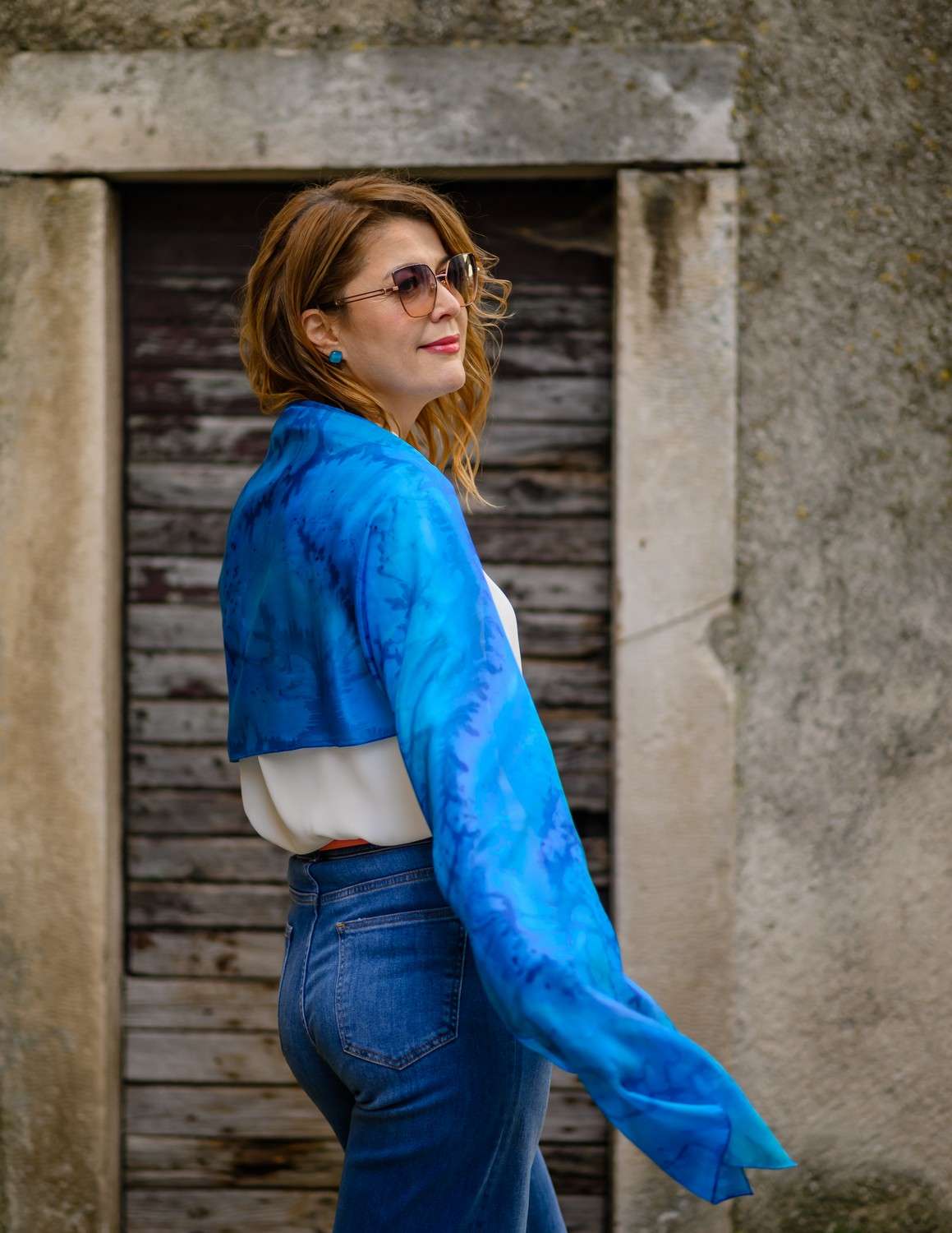 WHISPER OF THE SEA <br> Unique Silk Shawls - Image 4