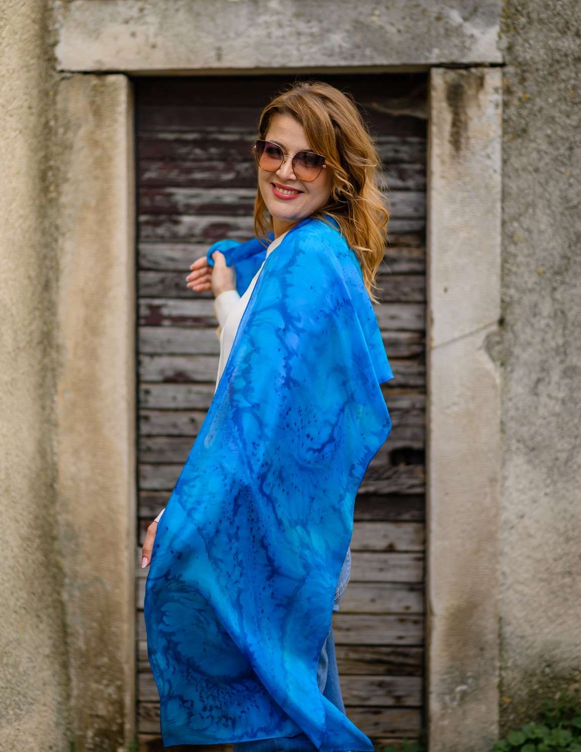 WHISPER OF THE SEA <br> Unique Silk Shawls - Image 5