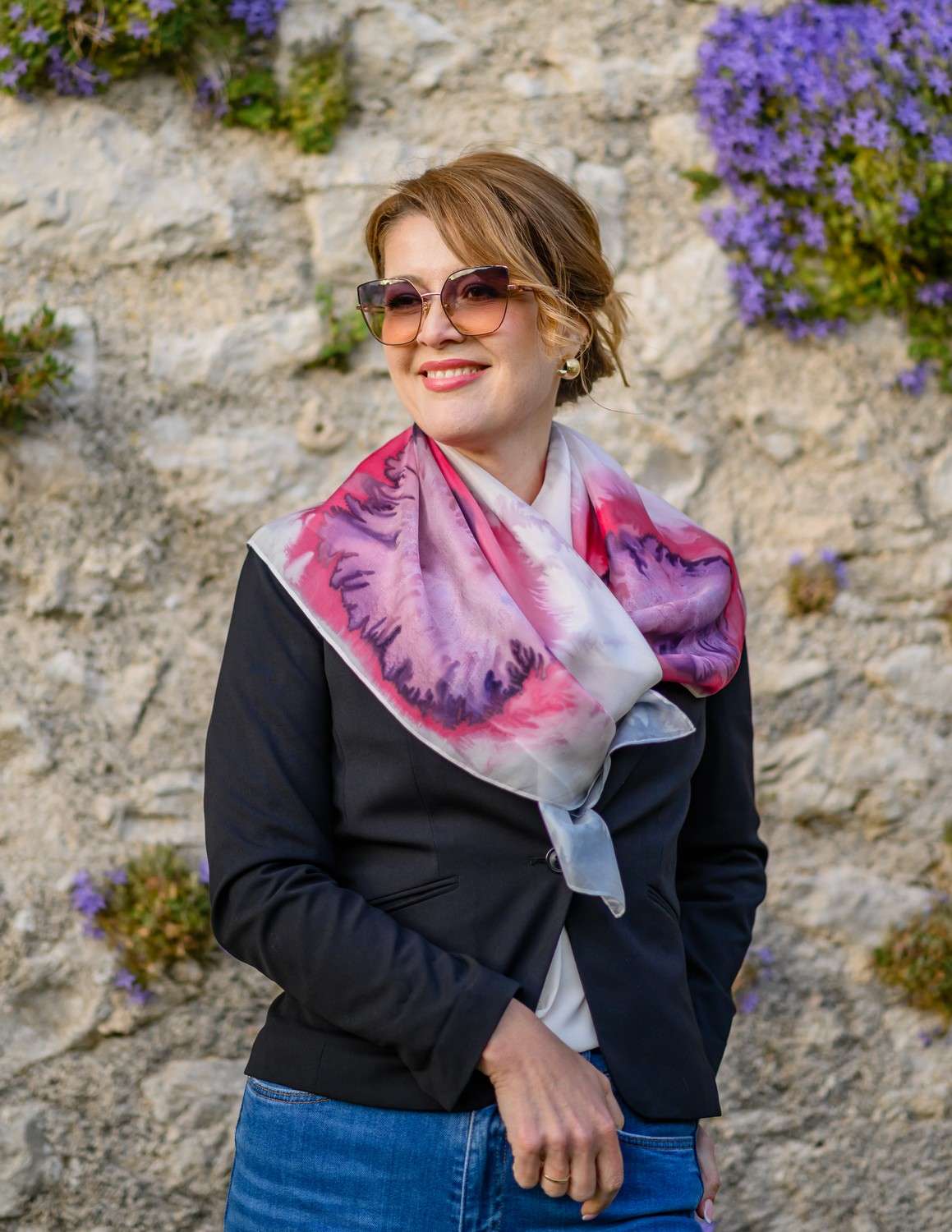 PURPLE HAPPINESS <br>  Unique Silk Shawls