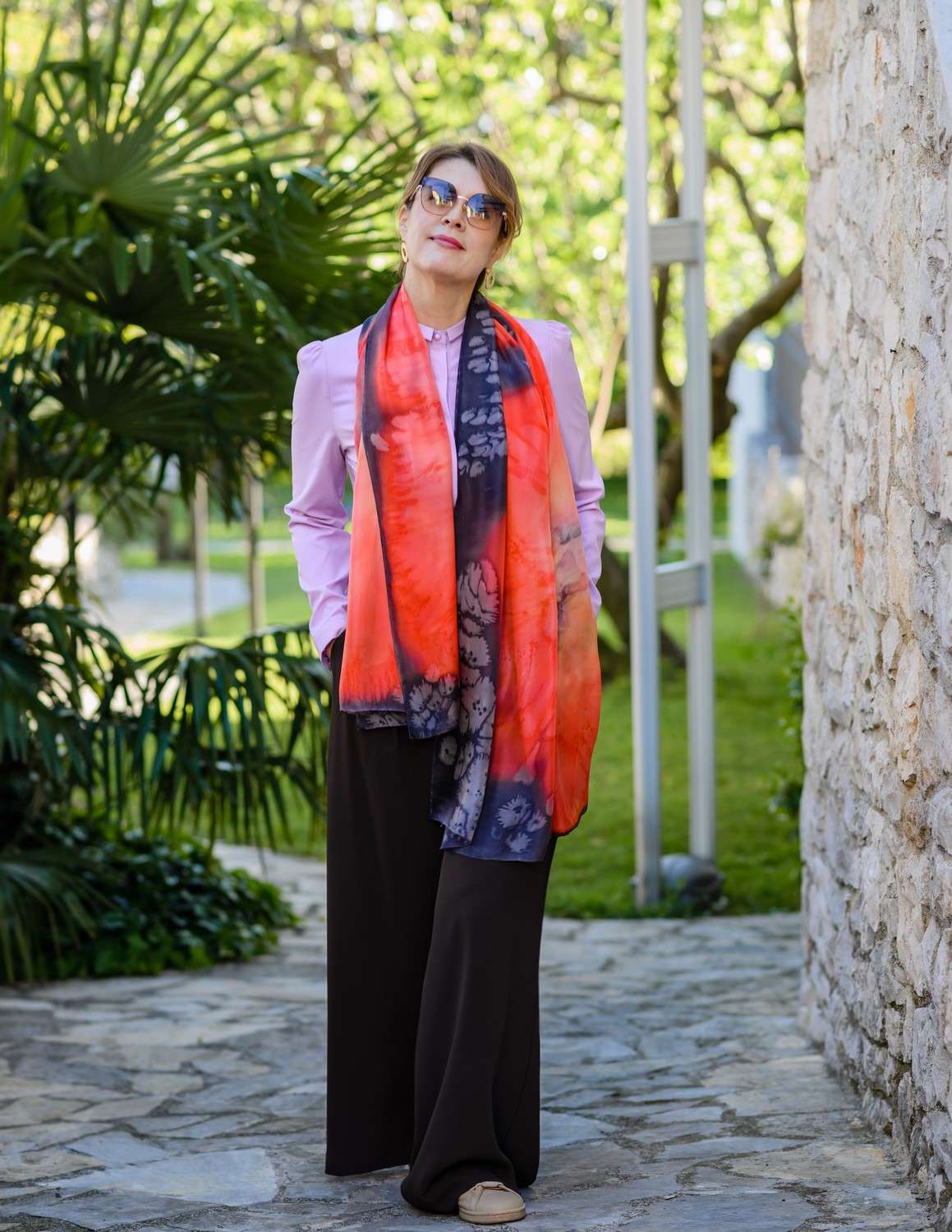 Unique Silk Scarf <br> POETICALITY - Image 4