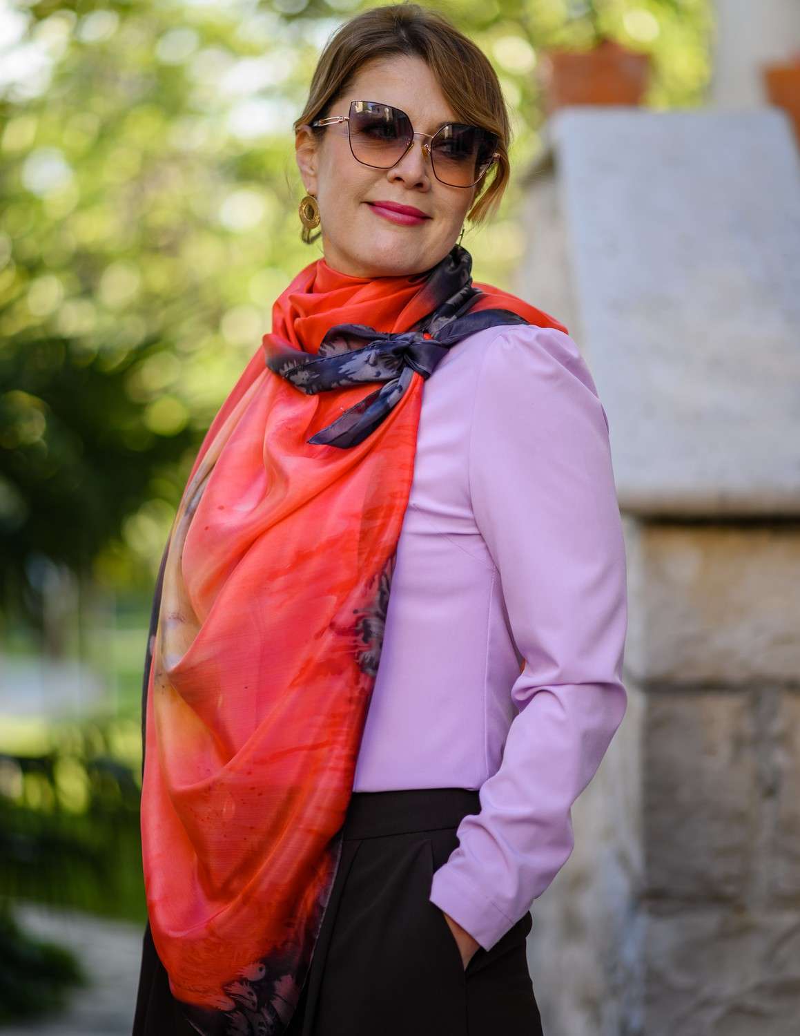 Unique Silk Scarf <br> POETICALITY - Image 9