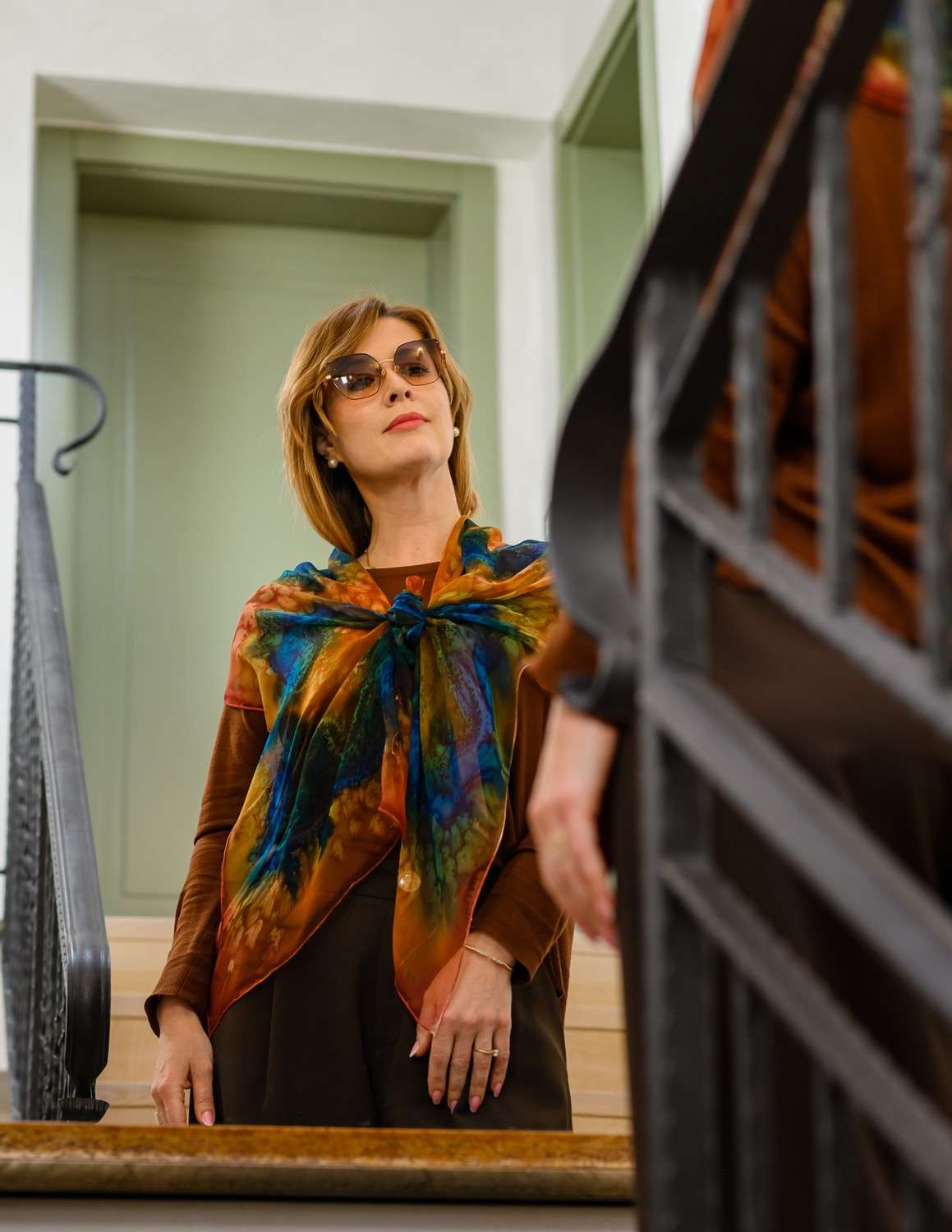 Unique Silk Scarf <br> COMMITMENT - Image 6