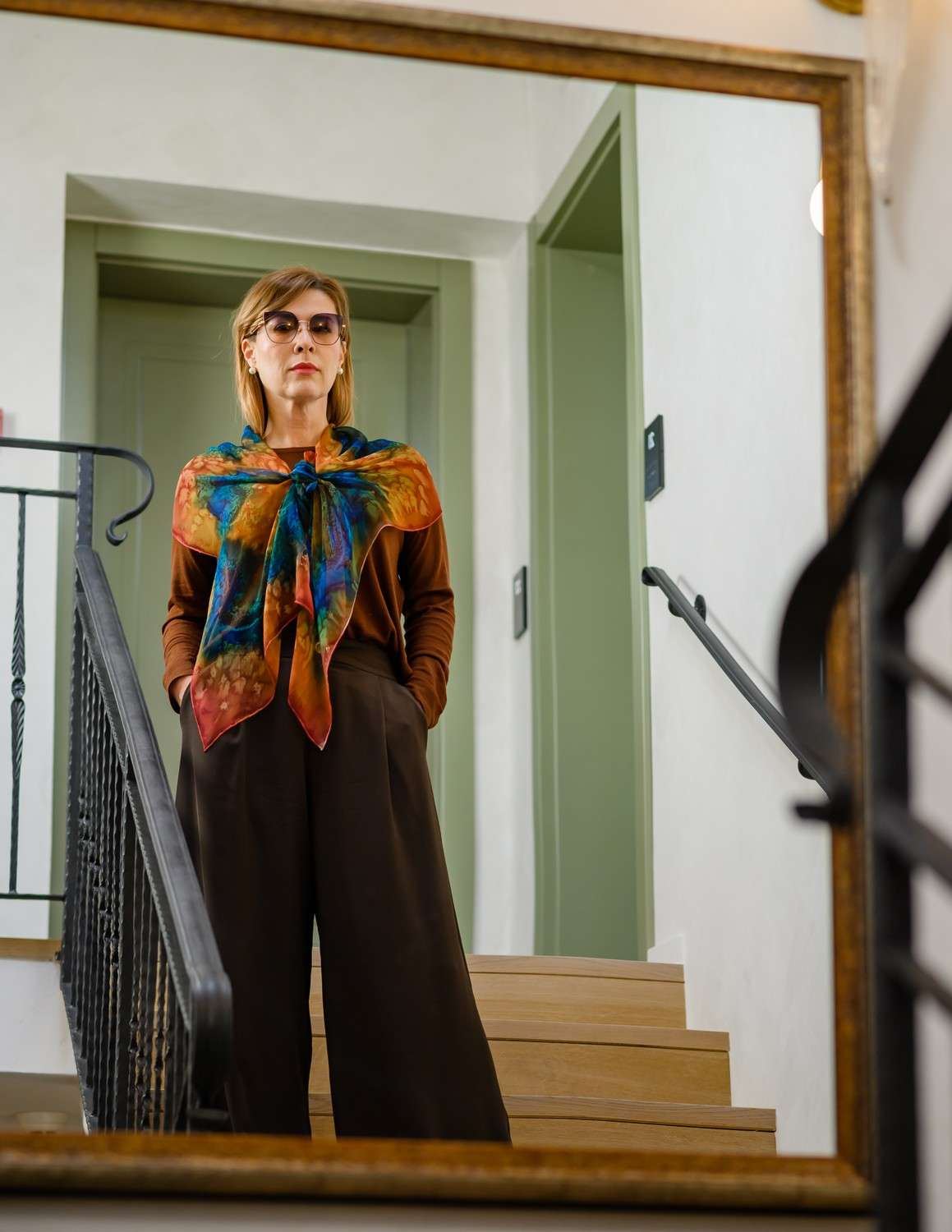 Unique Silk Scarf <br> COMMITMENT - Image 2