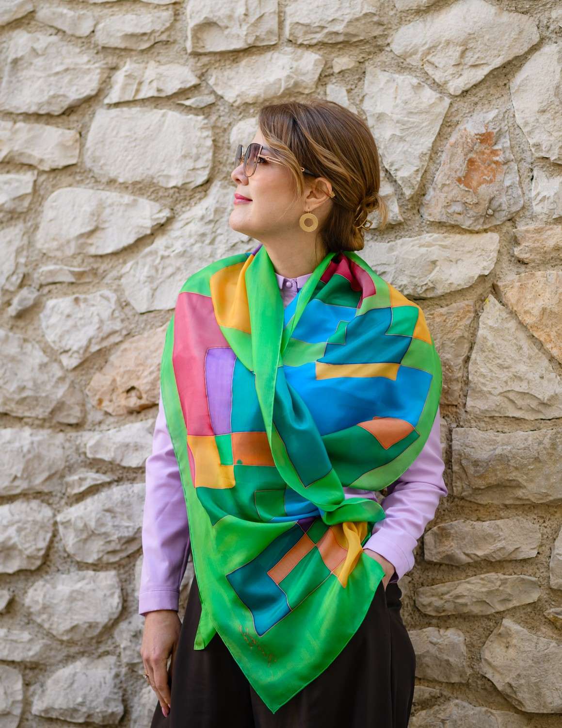Unique Silk Scarf <br> HAPPINESS